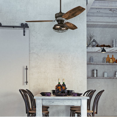 Ebern Designs 137 cm LED-Deckenventilator Huskins mit Fernbedienung